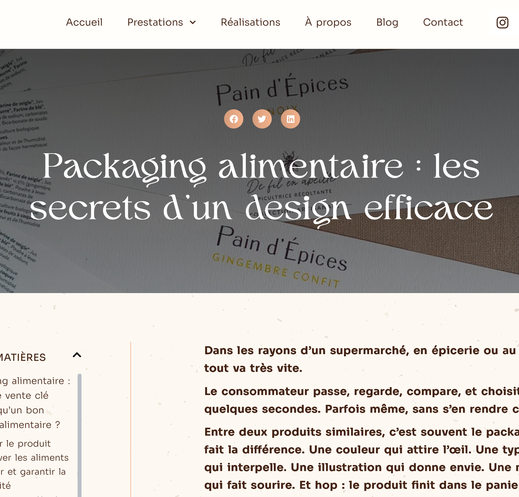 Article "Packaging alimentaire : les secrets d’un design efficace"
